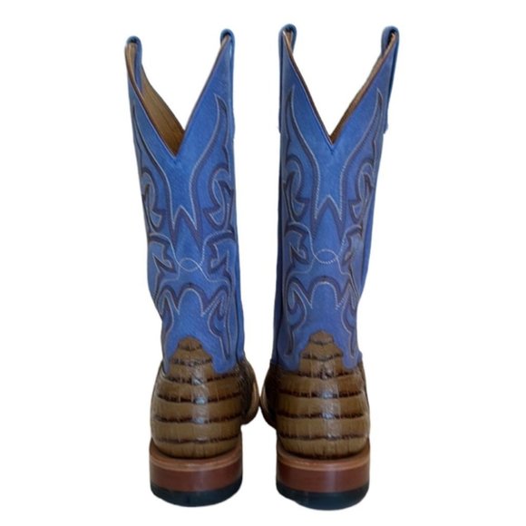 MEN'S HORSE POWER TOASTED PECAN BLUE SENSATION CAIMAN PRINT WESTERN BOOT 10D - Picture 8 of 8